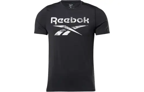 Reebok T Shirts Men's Black Crew Neck Moderate Straight Fit
