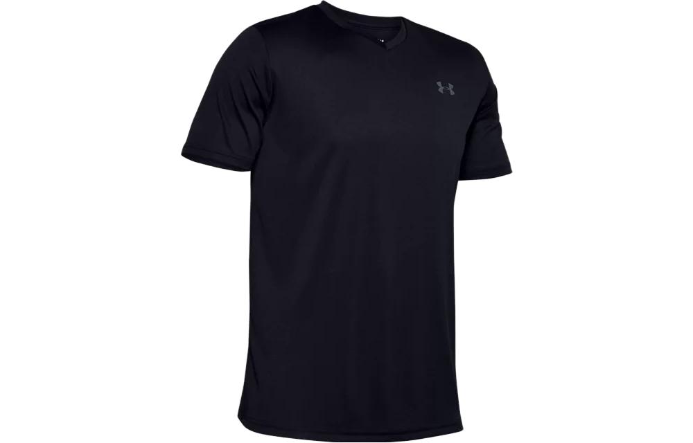 Under Armour Velocity T Shirts Men's Black V Neck Moderate Straight Fit
