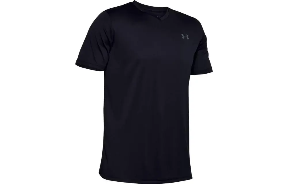 Under Armour Velocity T-Shirts Men's Black V-neck Moderate Straight Fit