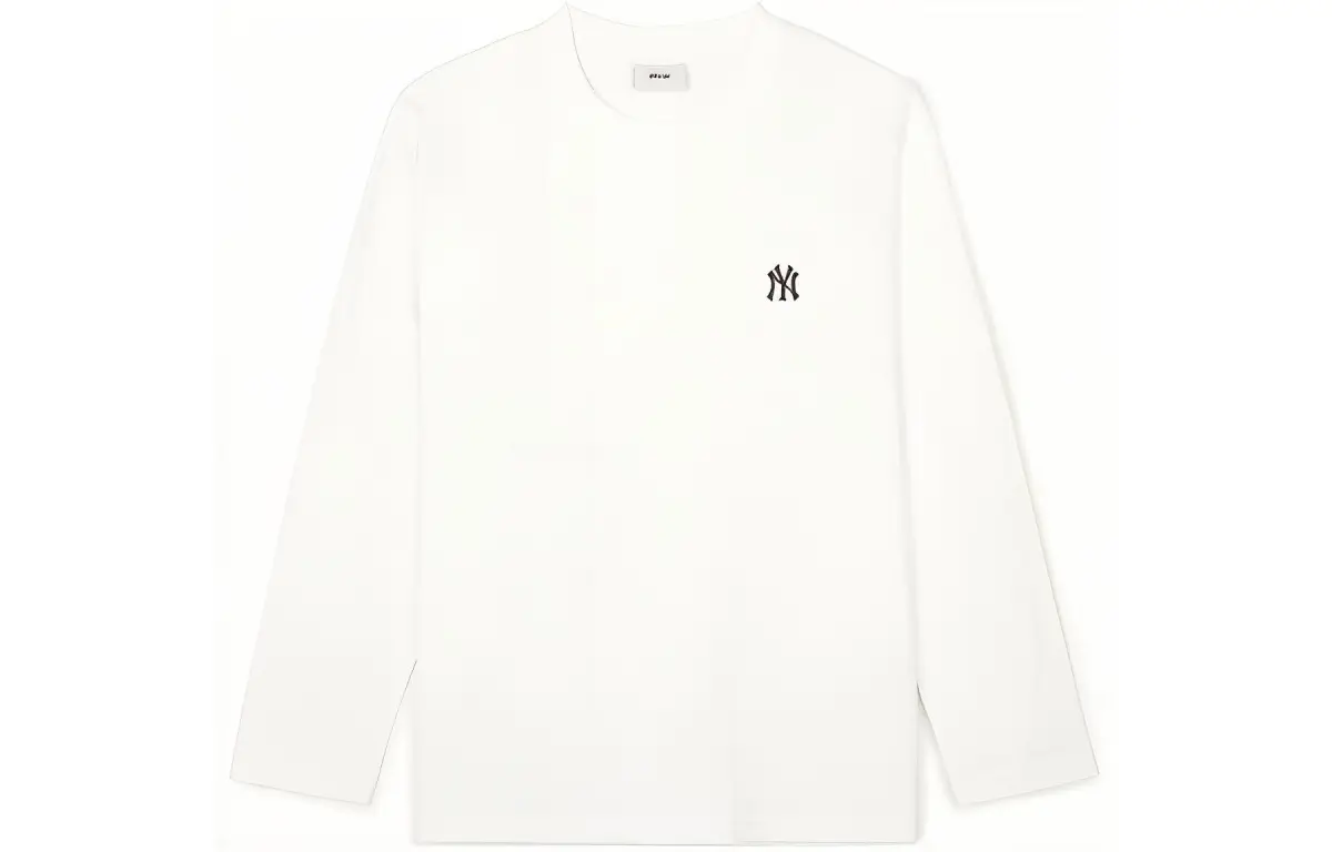 MLB New York Yankees T-Shirts Unisex Ivory Crew Neck Moderate Straight Fit