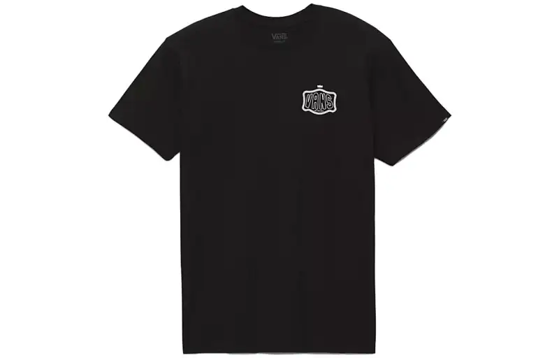 Vans T Shirts Unisex Black Crew Neck Moderate Straight Fit
