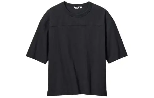 UNIQLO U Collection T Shirts Men's Black Crew Neck Moderate Straight Fit