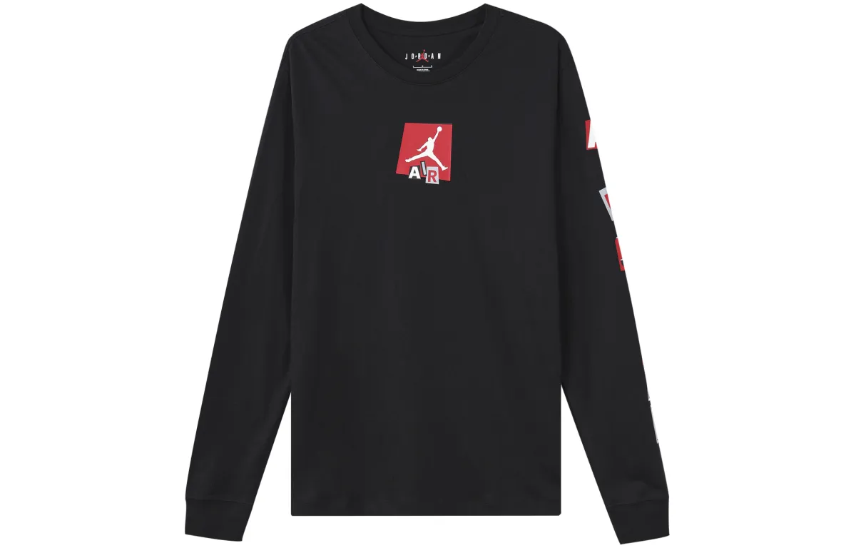 Jordan T-Shirts Men's Black Crew Neck Moderate Straight Fit