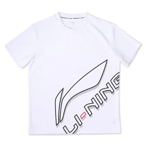 Li Ning T Shirts Unisex White Crew Neck Moderate