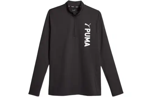 PUMA T Shirts Men's Black Stand Collar Moderate