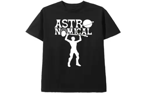 Travis Scott T Shirts Men's Black Crew Neck Moderate Straight Fit