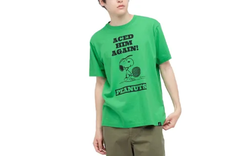 UNIQLO T Shirts Unisex Green Crew Neck Moderate Other