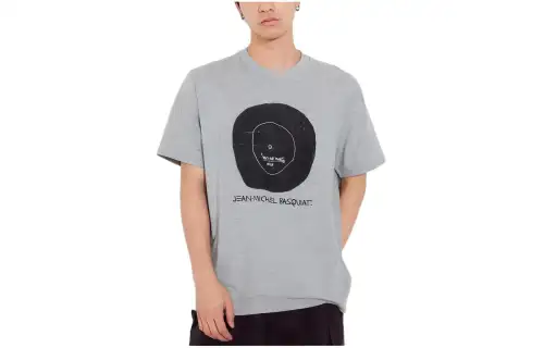 UNIQLO T Shirts Unisex Gray Crew Neck Moderate Straight Fit