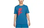Nike T Shirts Men's Blue Crew Neck Moderate Straight Fit