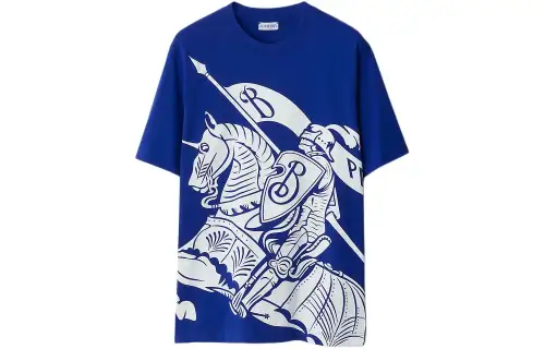 Burberry Equestrian Knight Printed Crewneck T-Shirt