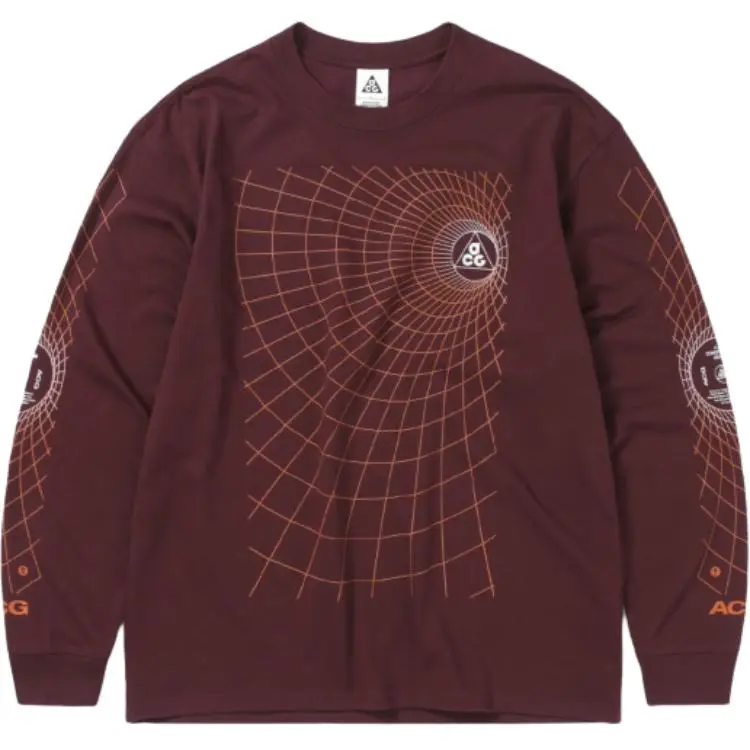 Nike ACG T-Shirts Men's Nighttime Russet Crew Neck Moderate Straight Fit