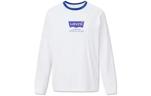 Levis T Shirts Men's White Crew Neck Moderate Straight Fit