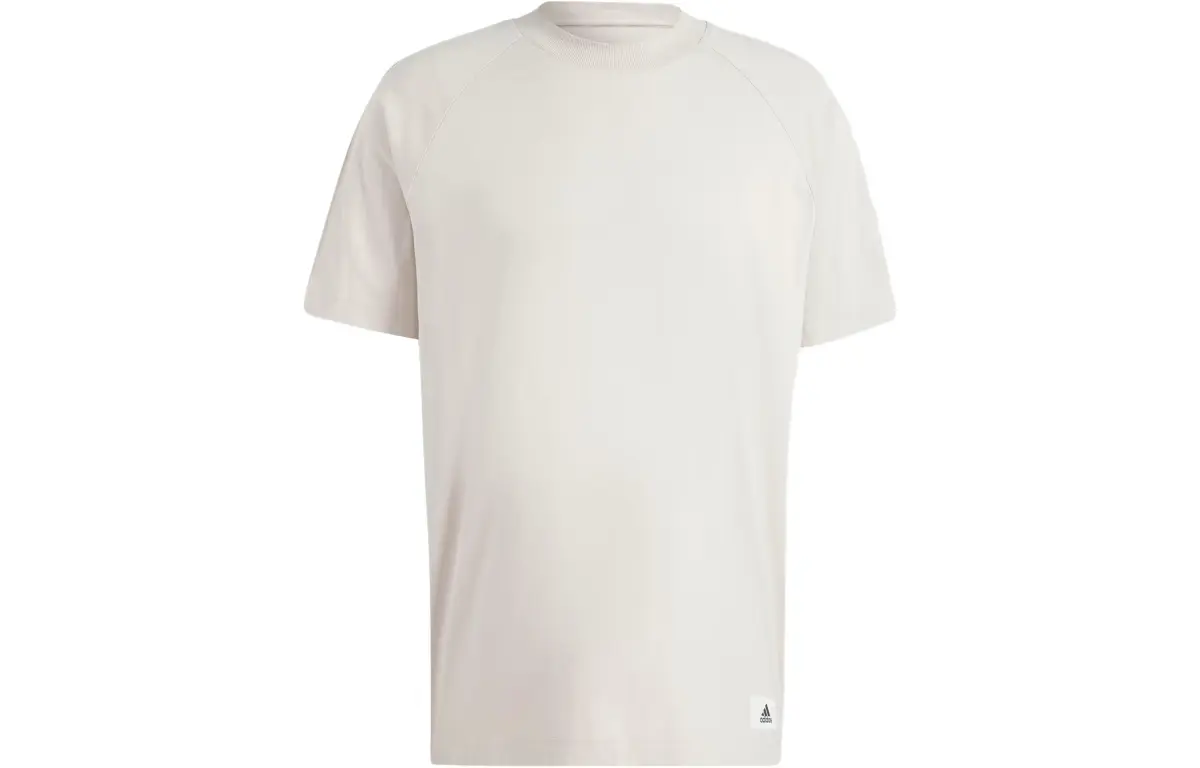 Adidas T-Shirts Men's Beige Crew Neck Moderate Straight Fit