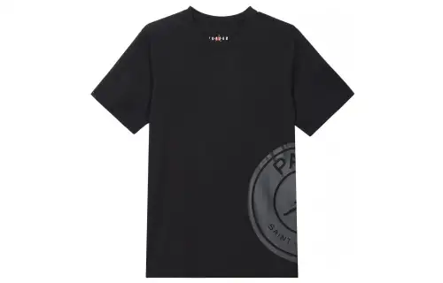 Jordan T Shirts Men's Black Crew Neck Moderate Straight Fit