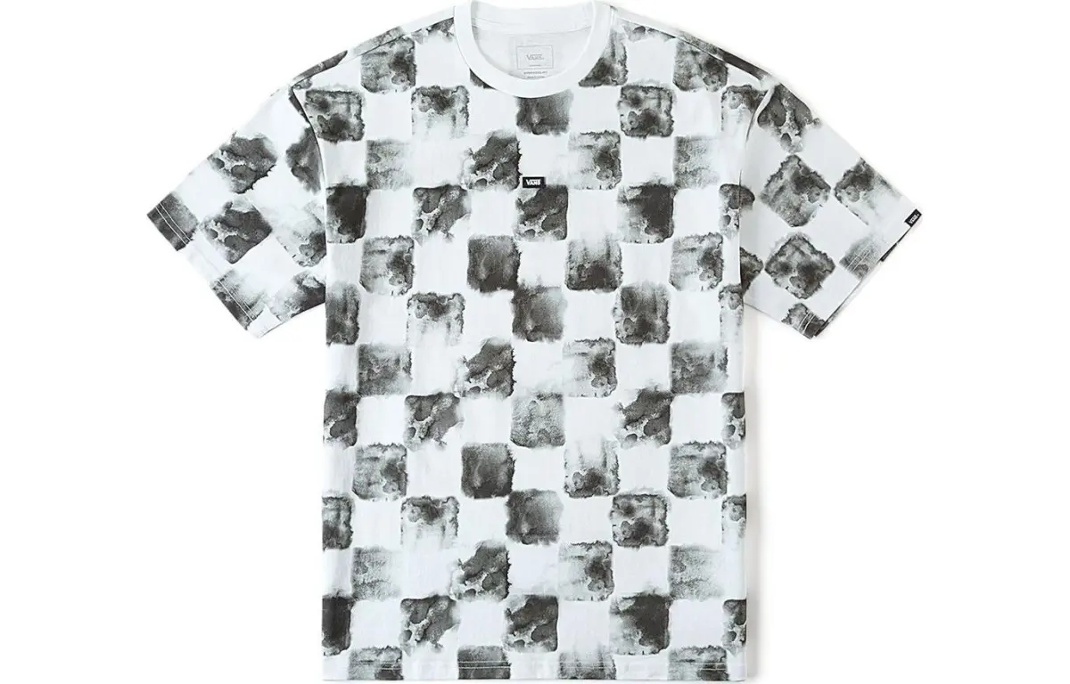 PUMA T Shirt Unisex Black White Checkerboard