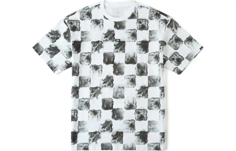 PUMA T Shirt Unisex Black White Checkerboard