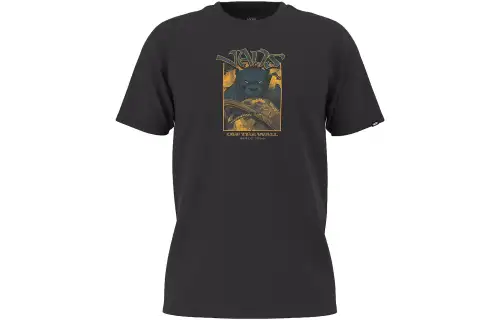 Vans T Shirts Men's Black Crew Neck Moderate Straight Fit