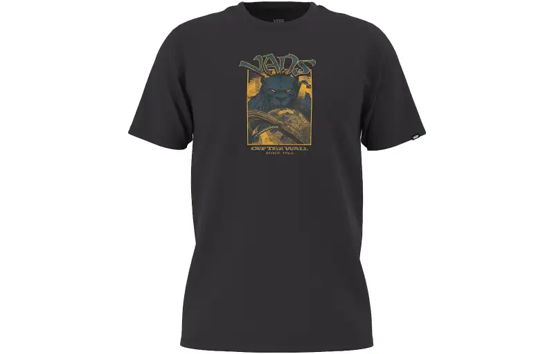 Vans T Shirts Men's Black Crew Neck Moderate Straight Fit