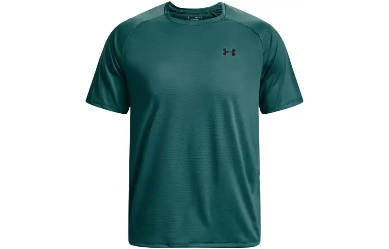 Under Armour Tech T Shirts Men's Dark Green Crew Neck Moderate Straight Fit