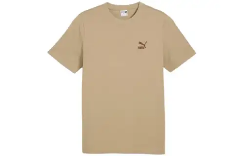PUMA ACTIVE T Shirts Men's Umber Crew Neck Moderate Straight Fit