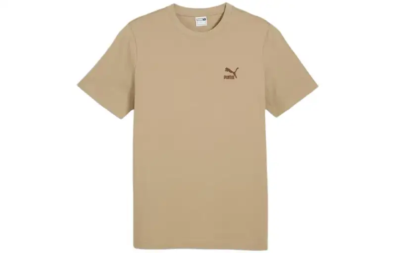 PUMA ACTIVE T Shirts Men's Umber Crew Neck Moderate Straight Fit