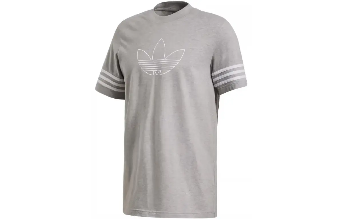 Adidas Originals T-Shirts Men's Gray Crew Neck Moderate Straight Fit