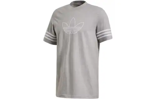 Adidas Originals T Shirts Men's Gray Crew Neck Moderate Straight Fit