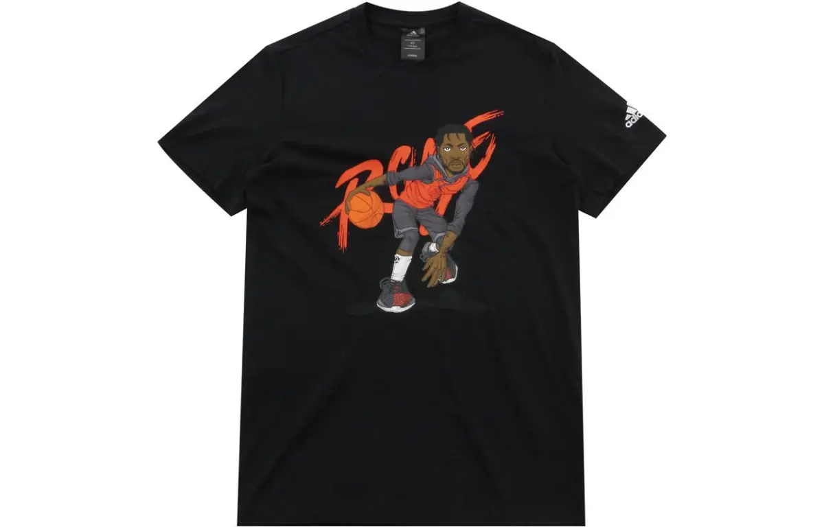 Adidas T-Shirts Men's Black Crew Neck Moderate Straight Fit