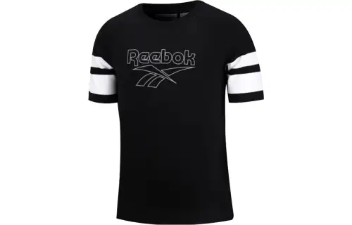 Reebok T Shirts Men's Black Crew Neck Moderate Straight Fit
