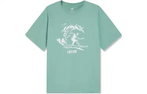 Levis T Shirts Men's Green Crew Neck Moderate Straight Fit