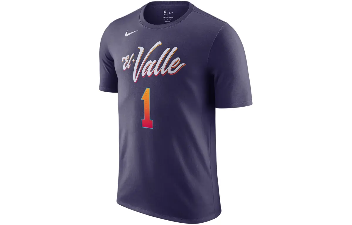 Nike T-Shirts Men's Purple Crew Neck Moderate