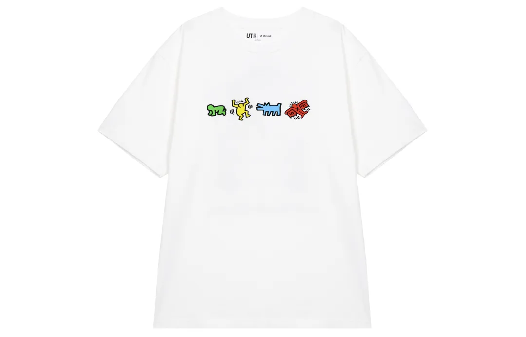 UNIQLO T Shirts Unisex 00 White Crew Neck Moderate Straight Fit