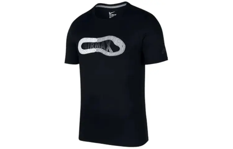 Nike T-Shirts Men's Black Crew Neck Moderate Straight Fit