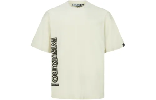 EVISU T Shirts Men's Light Apricot Crew Neck Moderate Straight Fit