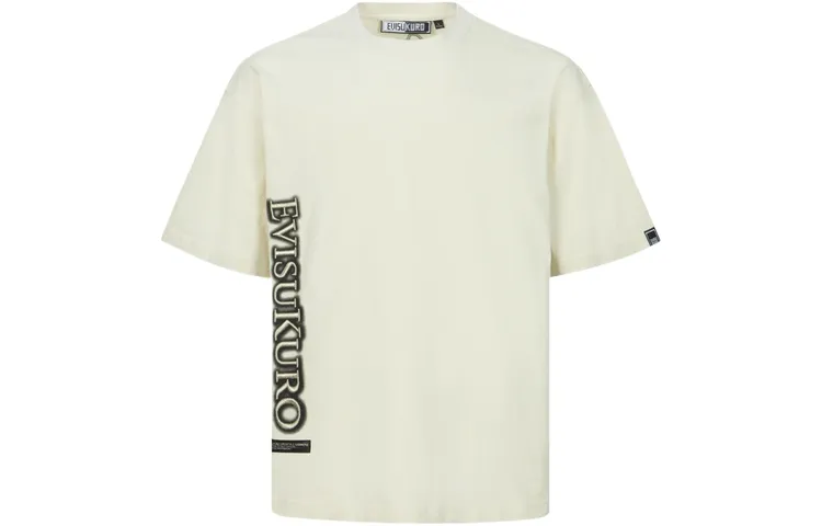 EVISU T Shirts Men's Light Apricot Crew Neck Moderate Straight Fit