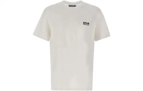 Golden Goose T Shirts Men's White Crew Neck Moderate Straight Fit