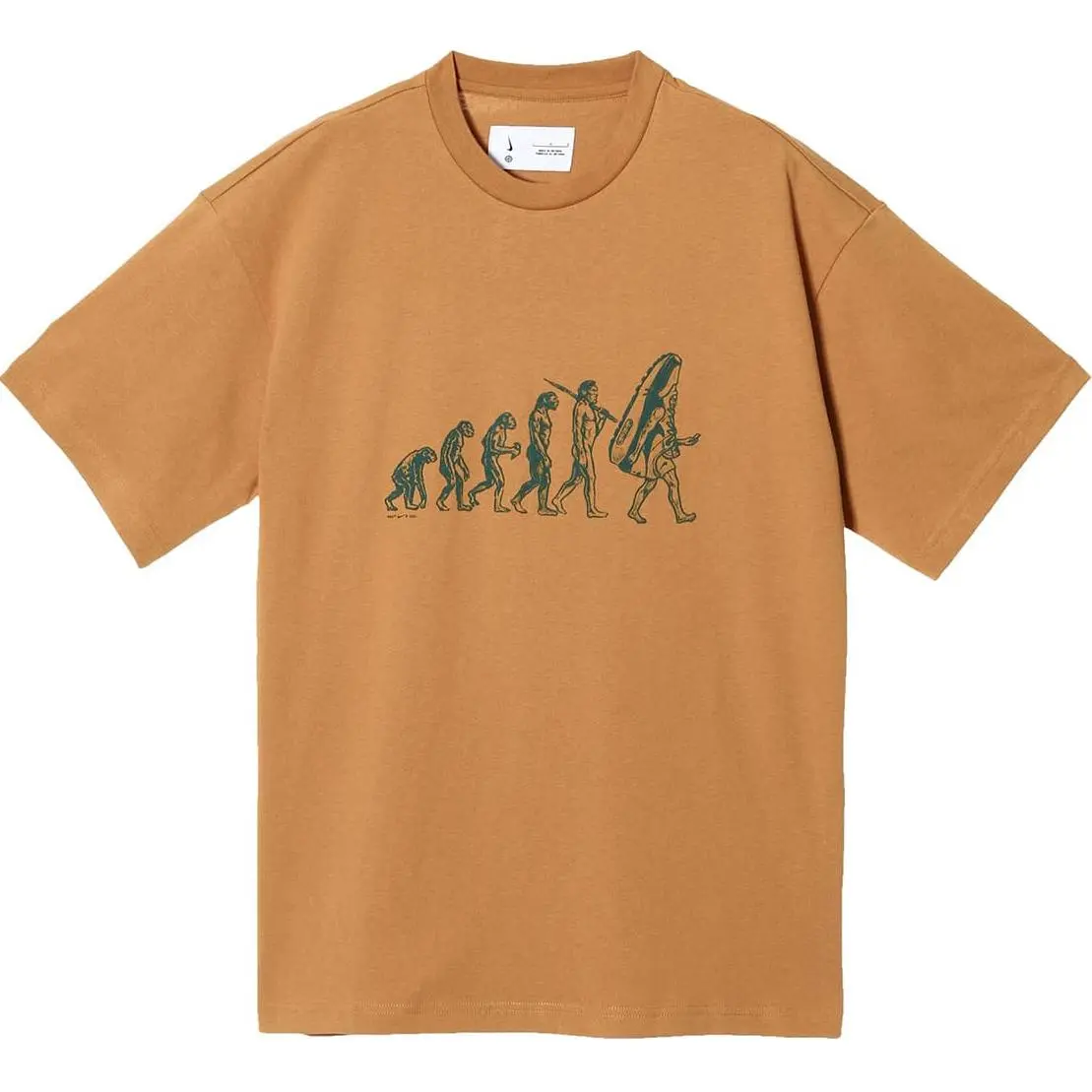 Nike T-Shirts Men's Brown Crew Neck Moderate Straight Fit