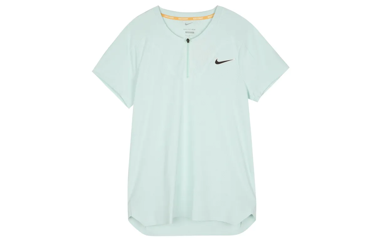 Nike T-Shirts Men's Ice Emerald Blue Crew Neck Moderate Straight Fit