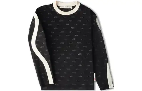 Vans T Shirts Unisex Beige Black Crew Neck Moderate Straight Fit