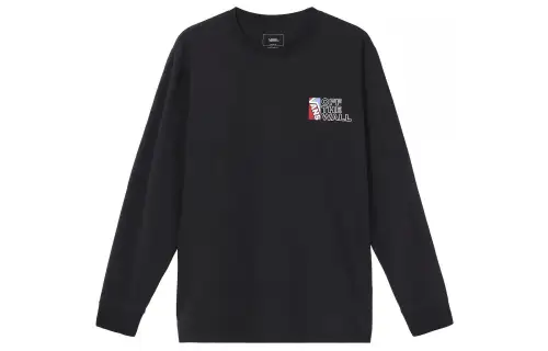 Vans T Shirts Men's Black Crew Neck Moderate Straight Fit