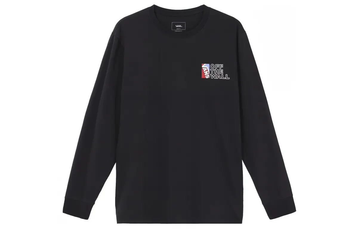 Vans T-Shirts Men's Black Crew Neck Moderate Straight Fit