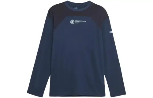 PUMA MCFC T Shirts Men's Blue Crew Neck Moderate Other