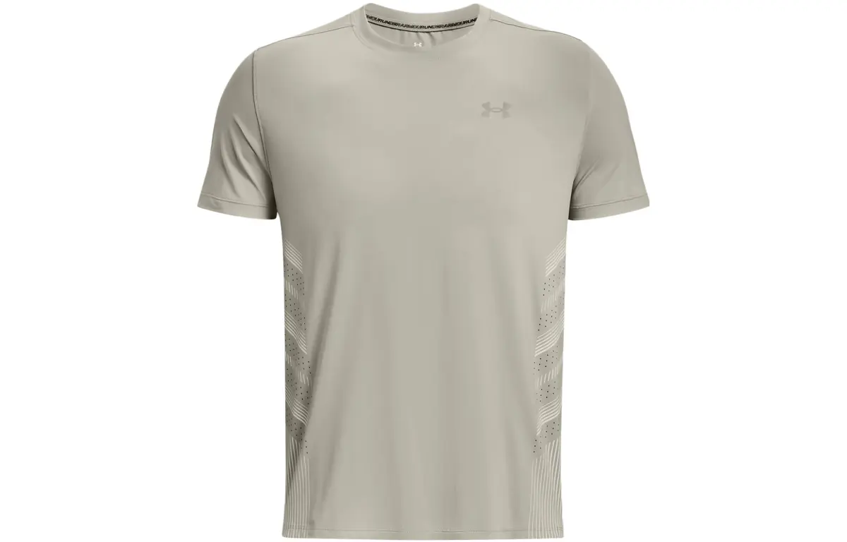 Under Armour Iso-Chill T-Shirts Men's Gray Green Crew Neck Moderate Straight Fit