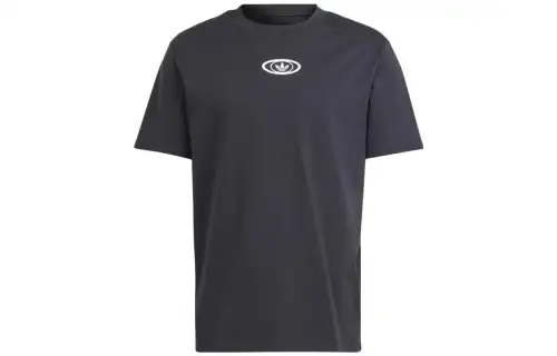 Adidas Originals T Shirts Men's Black Crew Neck Moderate Straight Fit