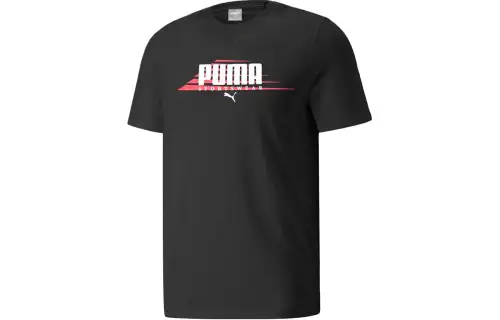 PUMA T Shirts Men's Black Crew Neck Moderate Straight Fit