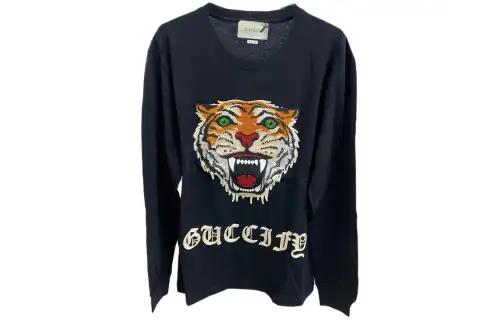 GUCCI T Shirts Men's Black Crew Neck Moderate Other