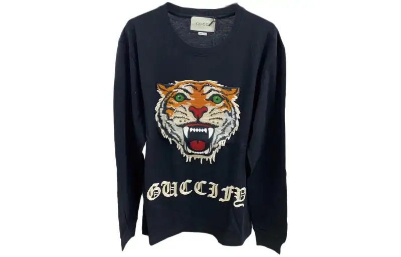 GUCCI T Shirts Men's Black Crew Neck Moderate Other