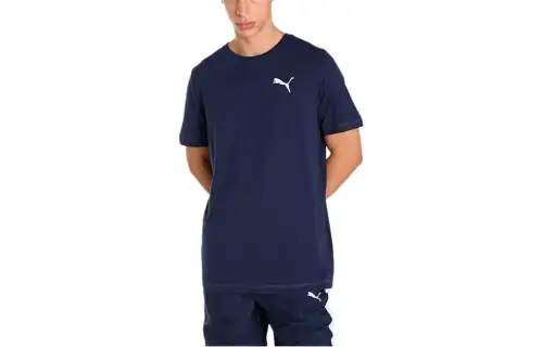PUMA T Shirts Men's Dark Blue Crew Neck Moderate Straight Fit