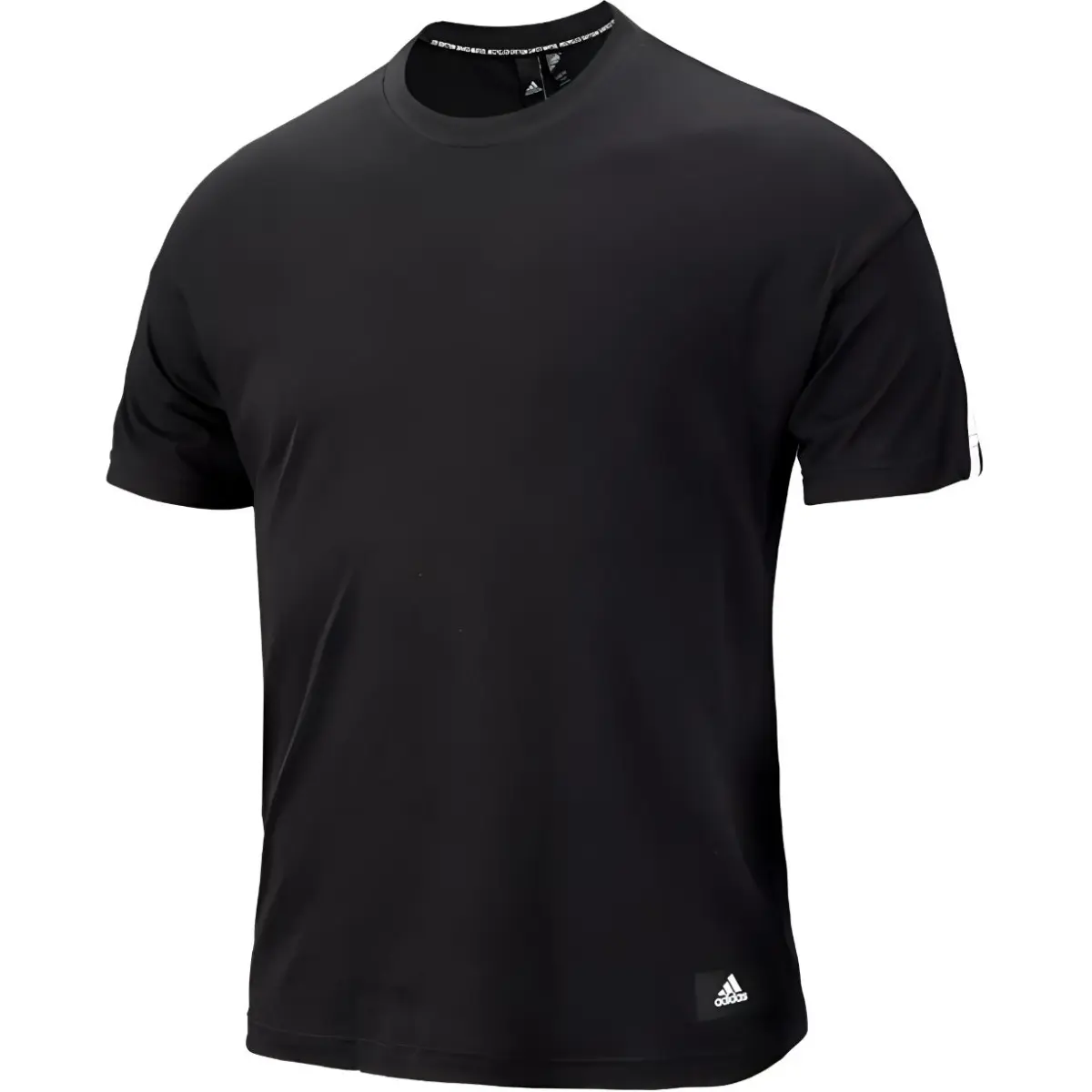 Adidas T-Shirts Men's Black Crew Neck Moderate Straight Fit