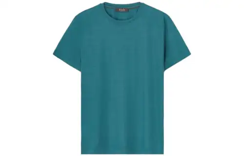Loro Piana T Shirts Men's Agate Green Crew Neck Moderate Straight Fit